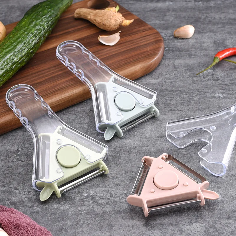 

3 -in-1 Peeler Stainless Steel with Plastic Safety Grip Fruit Vegetable Peeler Cutter Grater Kitchen Tool