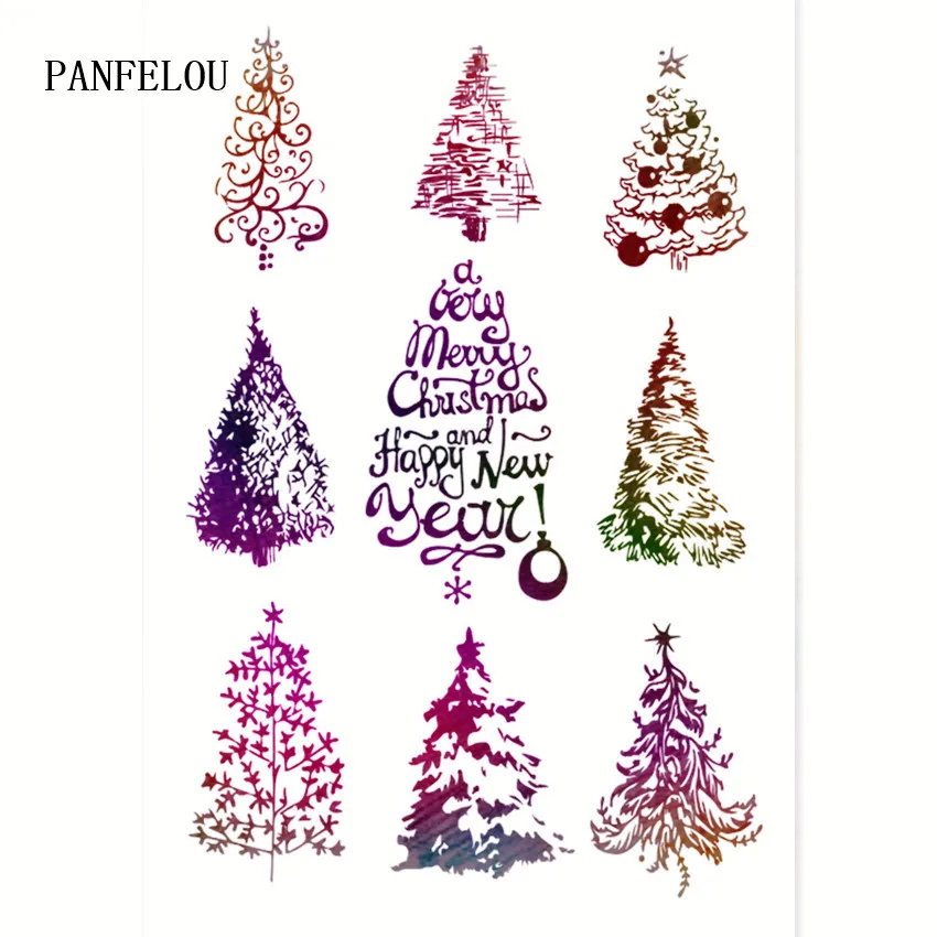 Прозрачный силиконовый штамп PANFELOU 11*16 с Новым годом сделай сам