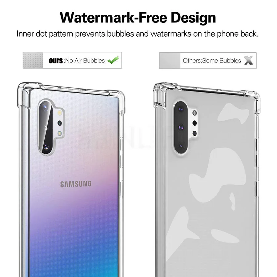 Мягкий ТПУ прозрачный чехол Fundas усиленный угловой TPU чехол для samsung Galaxy Note 10 Pro Plus/10+ 5G 6," Гидрогелевая пленка