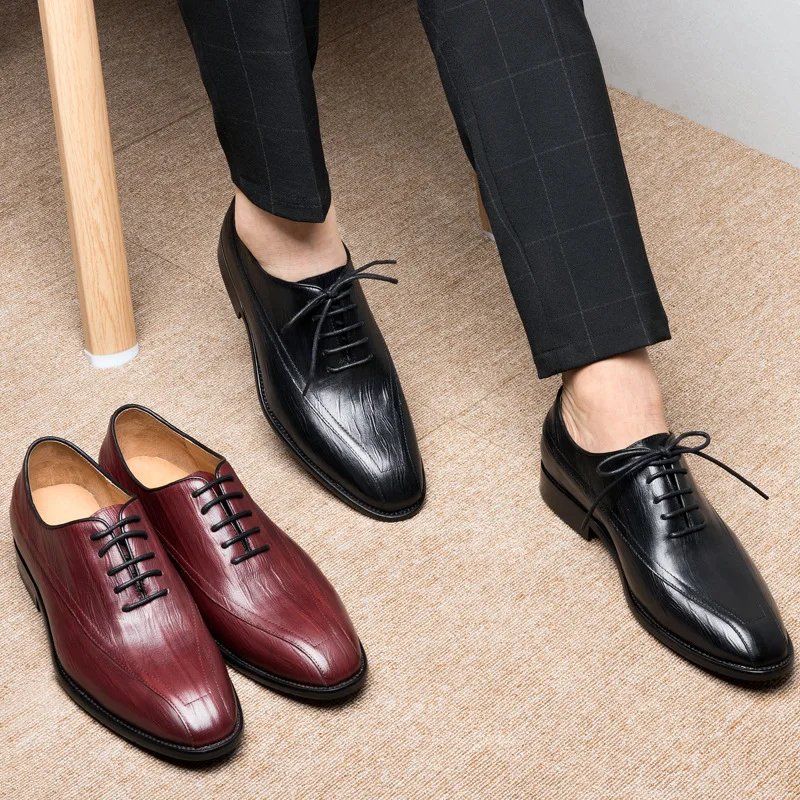 

New business dress luxury leather shoes in autumn 2020 men's Leather Men's shoes with leather uppers men dress shoes black shoe