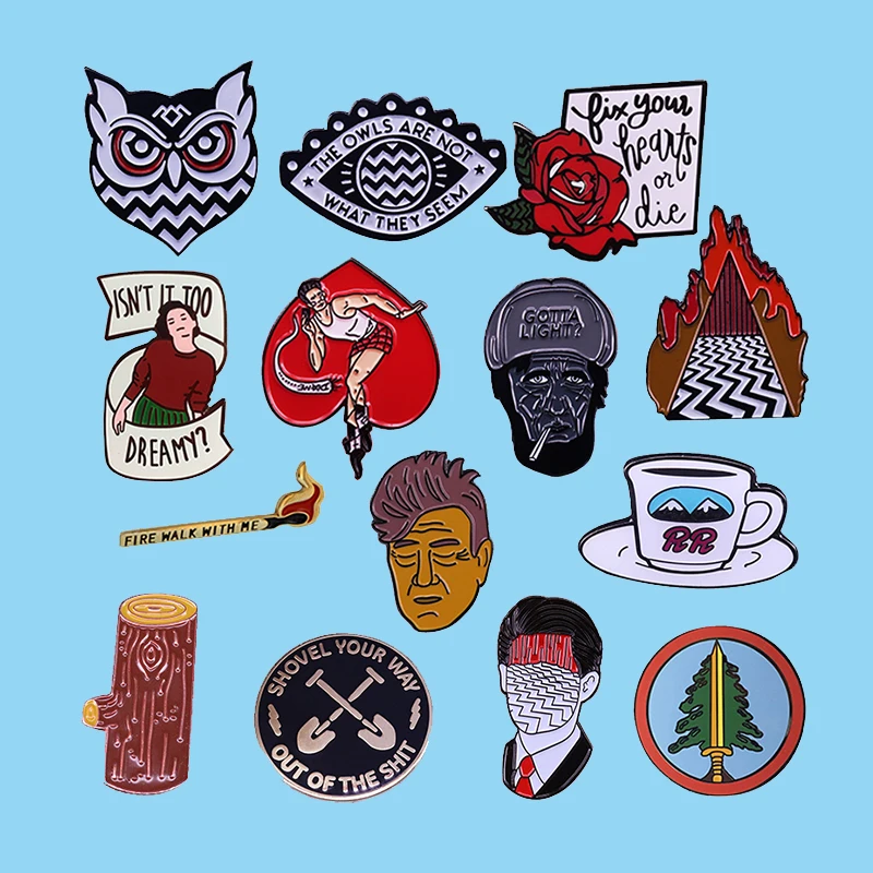 Эмалированная брошь в виде сериала Дэвид Линч из металлического сплава | Броши