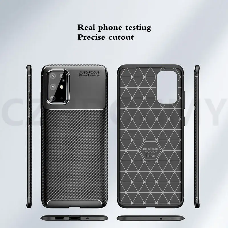 Billig 100 Teile/los Dünne Kohlenstoff Faser Textur Weiche Zurück Telefon Fall Für Samsung Galaxy S20 Plus S20 Ultra S20 FE Fan Edition