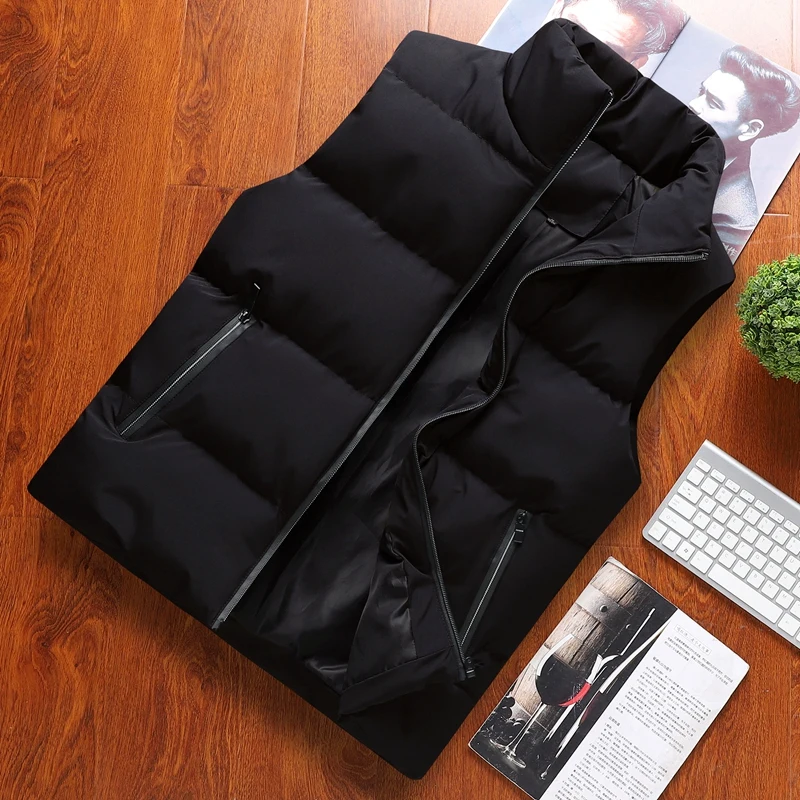 

Fashion Mens Jacket Sleeveless Vest Spring Thermal Soft Vests Casual Coats Male Cotton Men's Vest Men Thicken Waistcoat