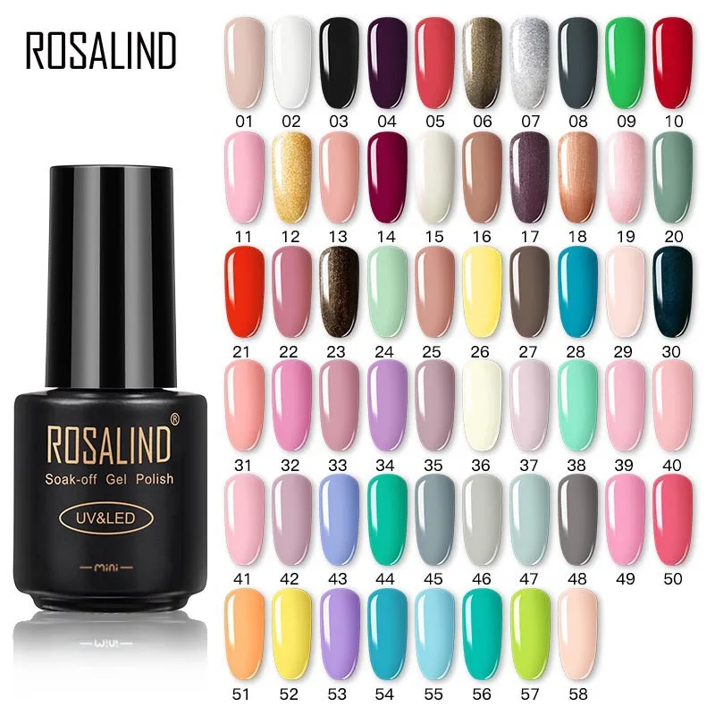 

ROSALIND 7ML Gel Polish Glitter Nail Polish All For Nails Manicure Nails Art Base Top Coat UV Semi Permanent Gel Varnishes