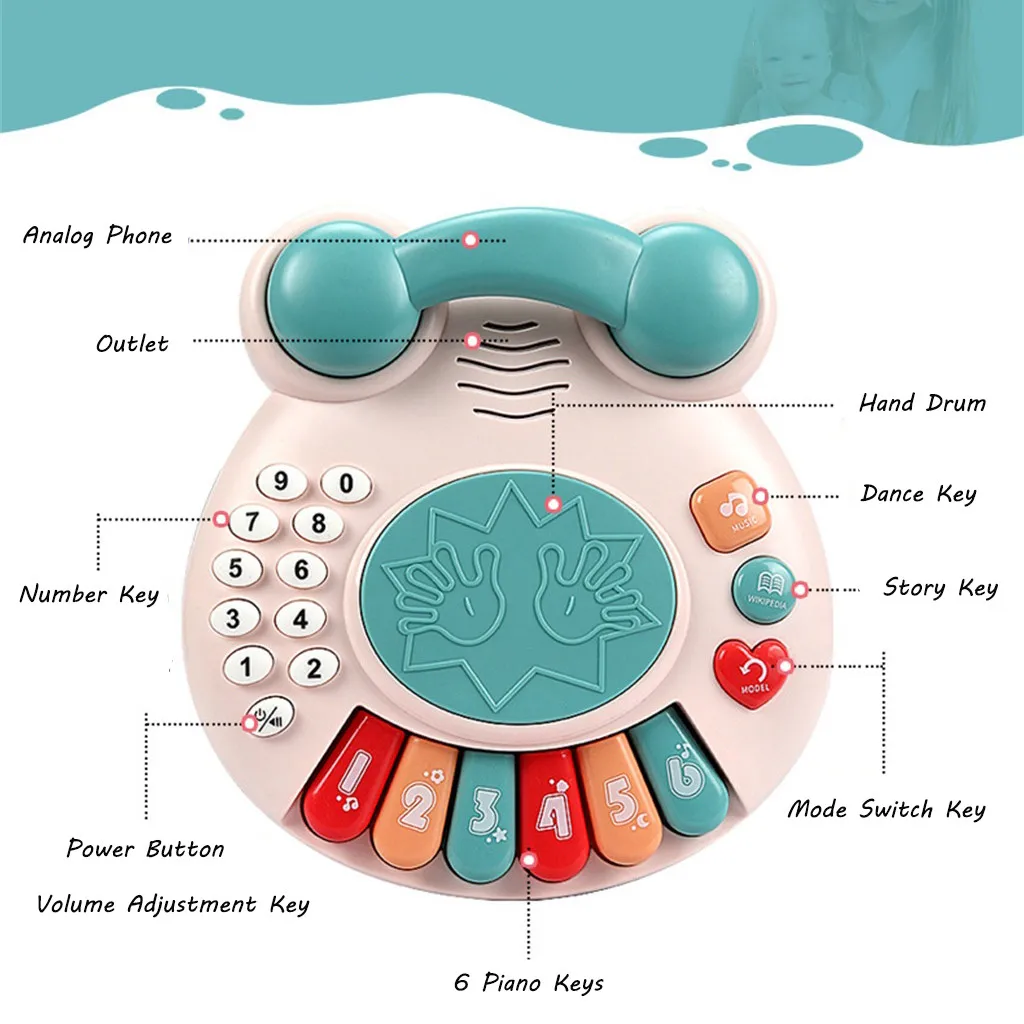 Baby Electronic Musical Toy Keyboard Piano Hand Clapping Drum 2 in 1 Best Gift 2020 Creative Gifts Juguetes para niños#D5 | Игрушки и
