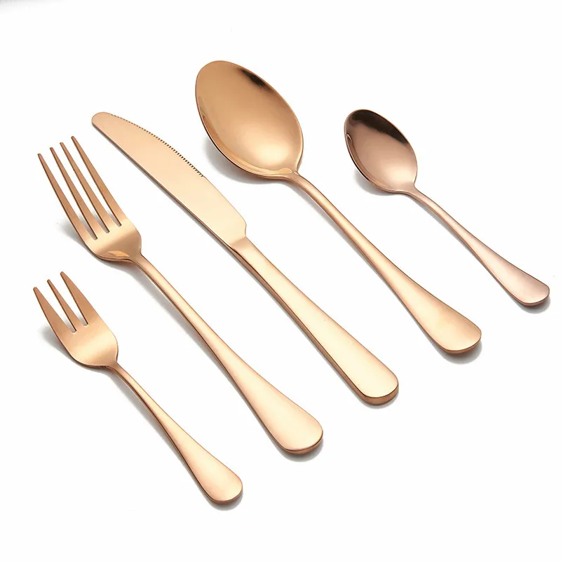 

16Pcs Gold mirror Dinnerware Set 304 Stainless Steel Cutlery Set Dinner Knife Fork Spoon Kitchen Silverware Set Tableware Supply