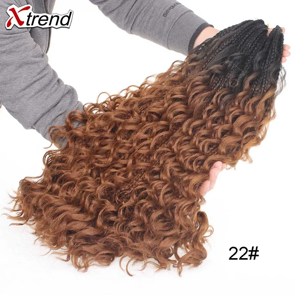 Xtrend, вязанные крючком косички, синтетические, в богемном стиле, косички, в богемном стиле, для наращивания волос, Омбре, косички, плетеные, грязная богиня - Цвет: 22