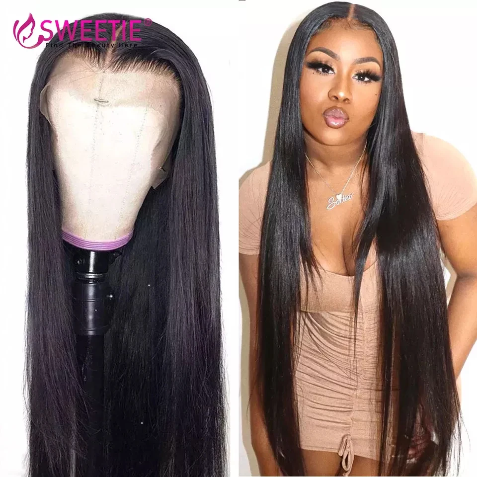 

Sweetie Brazilian Straight 26 28 Inch Lace Human Hair Wigs For Women 13x6x1 T Part Lace Front Wig Pre Plucked Remy Glueless Wigs
