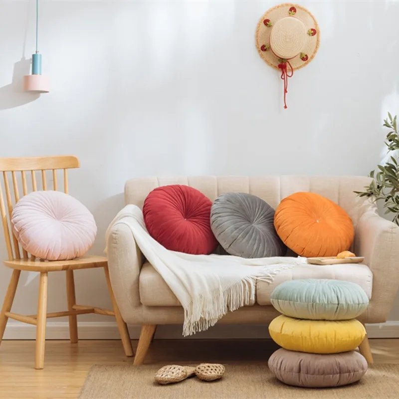 Одноцветная многофункциональная Бархатная подушка с изображением тыквы на