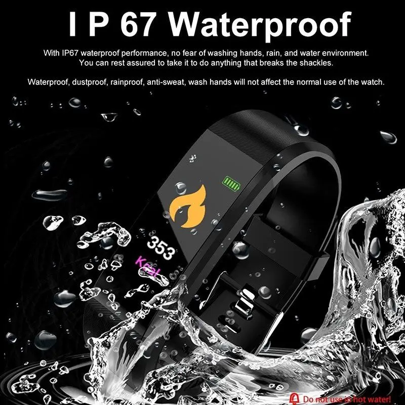 Смарт браслет Greatlizard ID115Plus Спортивный Bluetooth монитор сердечного ритма