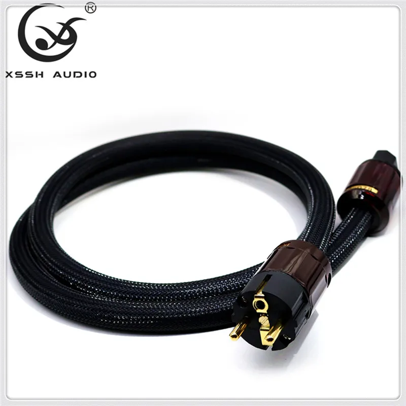 Hi-Fi усилитель XSSH с покрытием из чистой меди позолоченным штекером стандарт EU + IEC AC