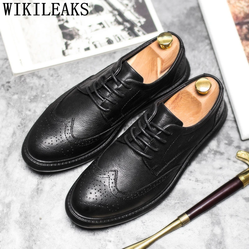 

Brogues Mens Shoes Genuine Leather Luxury Brand Designer Shoes Men High Quality Fashion Business Mens Casual Shoes Hot Sale Buty