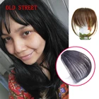 Синтетические волосы челки невидимые короткие термостойкие шиньоны Черные Накладные тупые челки с зажимом для наращивания волос