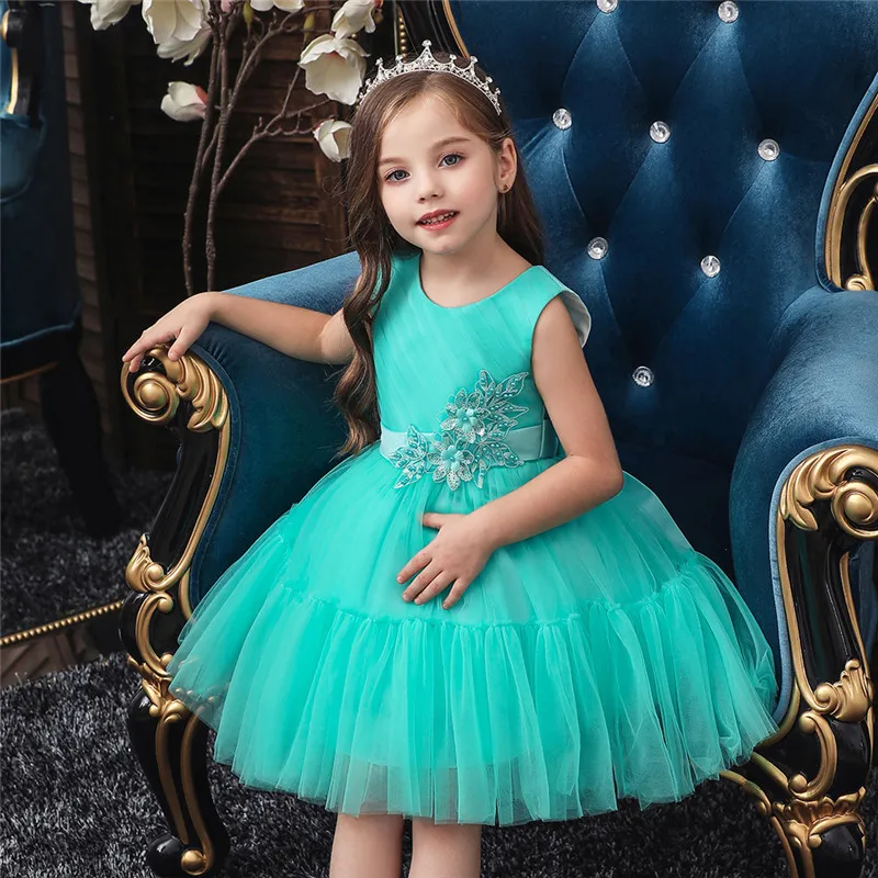 Детские платья с вышитыми цветами для девочек вечерние платья принцессы для детей, свадебное платье для выпускного бала, 3, 4, 5, 6, 7, 8, От 9 до 10 лет