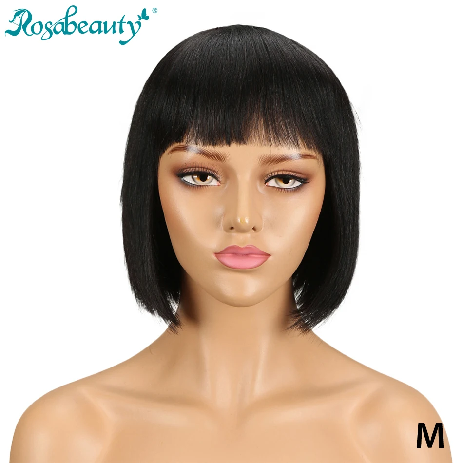 Rosabeauty 8 дюймов короткий Боб человеческие волосы кружевные парики для черных
