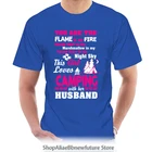 Футболка с принтом Эта девушка любит Кемпинг с ее мужом, Мужская кавайная крутая белая Базовая Однотонная футболка с коротким рукавом 1140 Вт