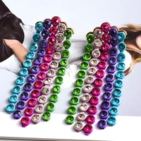 boutique multicolored rhinestone tassel dangle earrings jewelry for women fashion ladys statement earrings accessories