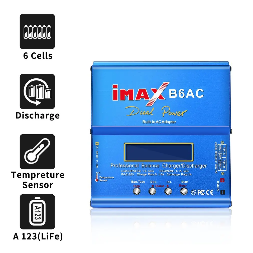 Лидер продаж! Зарядное устройство iMAX B6 AC B6AC Lipo NiMH 3S/4S/5S RC с ЖК-экраном | Игрушки и