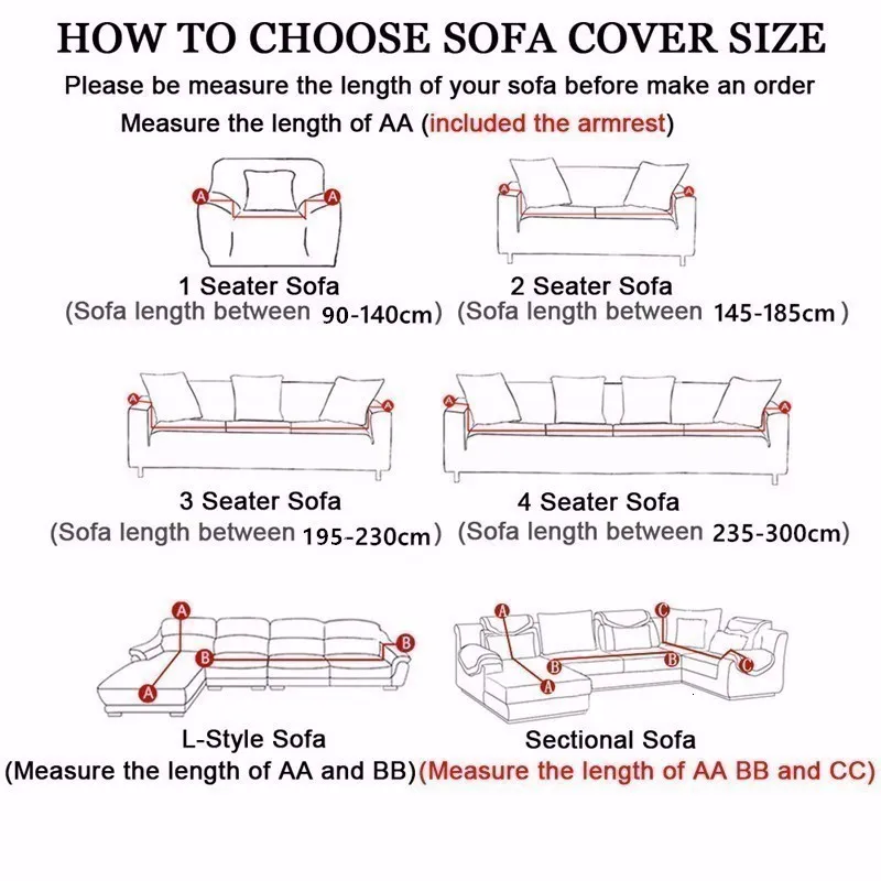 Stretch Slipcover Slip-resistant Four Season Sofa Covers Elastic Full Couch Cover Towel Single/Two/Three/Four-seater 1pcs | Дом и сад