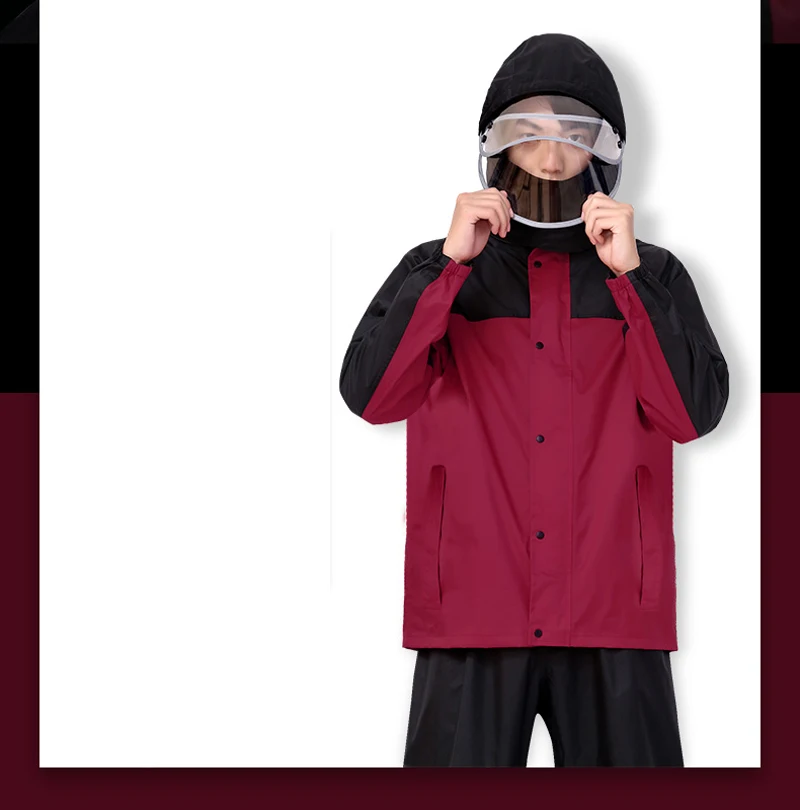 Длинный прозрачный дождевик для взрослых водонепроницаемый с капюшоном женщин и