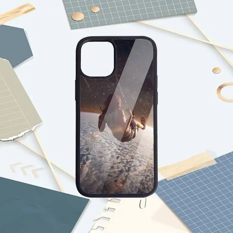 

Trippy Art aesthetic Space astronaut Phone Cases PC For iPhone 11 12 pro XS MAX 8 7 6 6S Plus X 5S SE 2020 XR