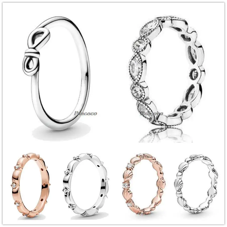 

925 Sterling Silver Ring Classic Infinity Knot With Crystal Rings For Women Wedding Gift Fashion Jewelry