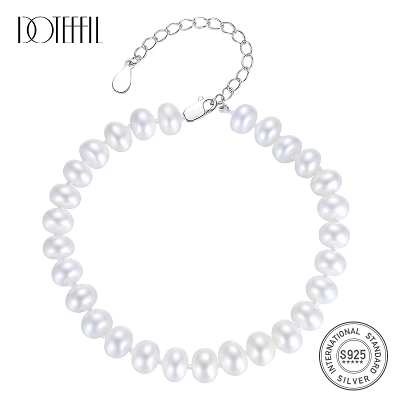 DOTEFFIL браслеты из натурального пресноводного жемчуга для женщин 7 8 мм жемчужные