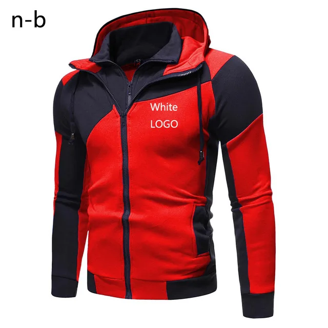 

2021 Fake Two Piece Stitching Sweatshirt Hoodie Casual Sportswear Hoodie Men's Jacket Zipper Sweatshirt Double Zipper Cardigan