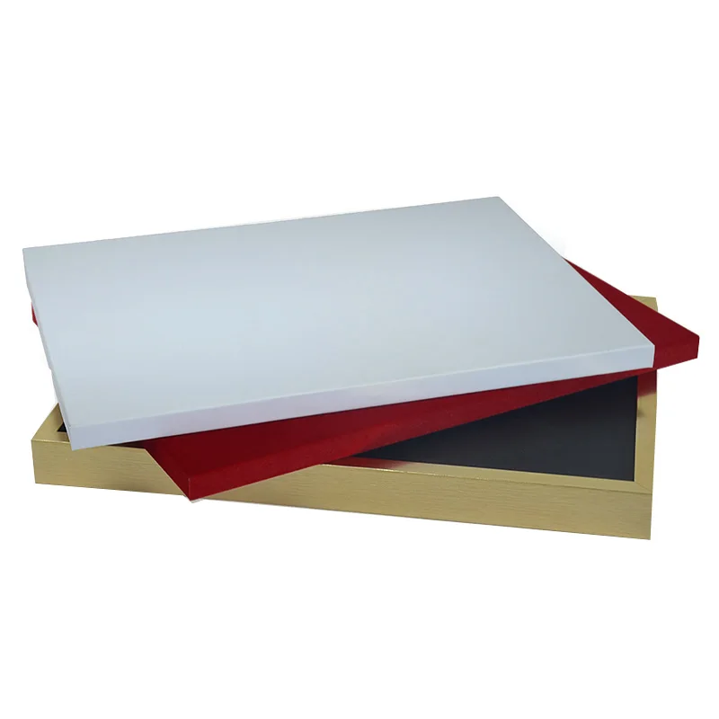 Качественный лоток для ювелирных изделий из нержавеющей стали бархатный ящик