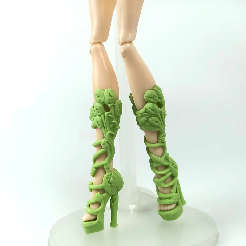 Зеленая модная обувь для куклы Monster High Doll на высоком каблуке ботинки Ever After 1/6