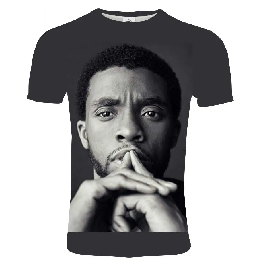 

Summer 3D Printing Chadwick Boseman Black Panther Rest Shirt Slim T-Shirt MMen's Clothing Street Sports Oversized T-Shirt