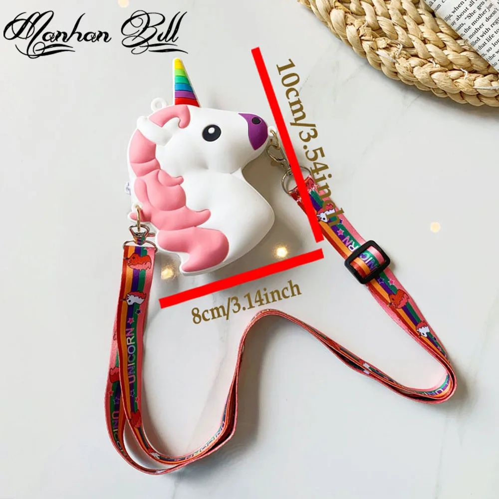 

2021 New Full-Body Cartoon Animal Rainbow Horse Cute Cartoon Children Wallet Storage Silicone 31370