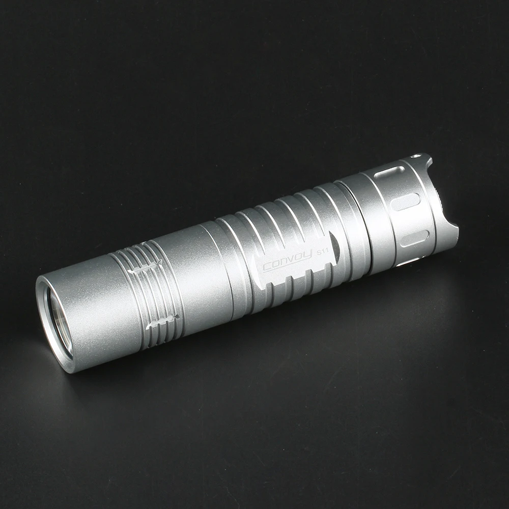 Светодиодный фонарик Convoy S11 Cree XHP50.2 серебристый фонарь для лагеря Рабочий 18650 26650