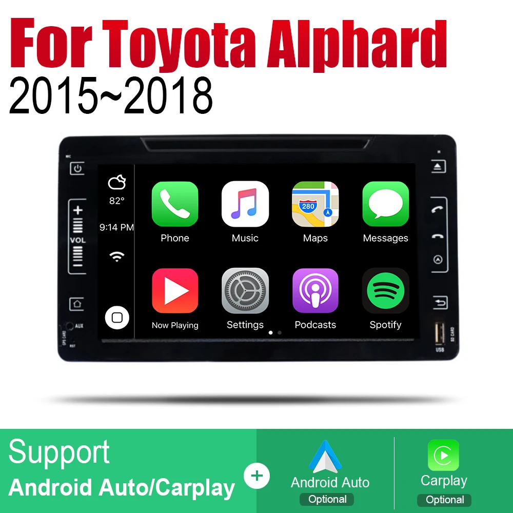 Для Toyota Alphard 2015 2016 2017 2018 автомобильное радио 2 Din Автомобильный dvd плеер на основе