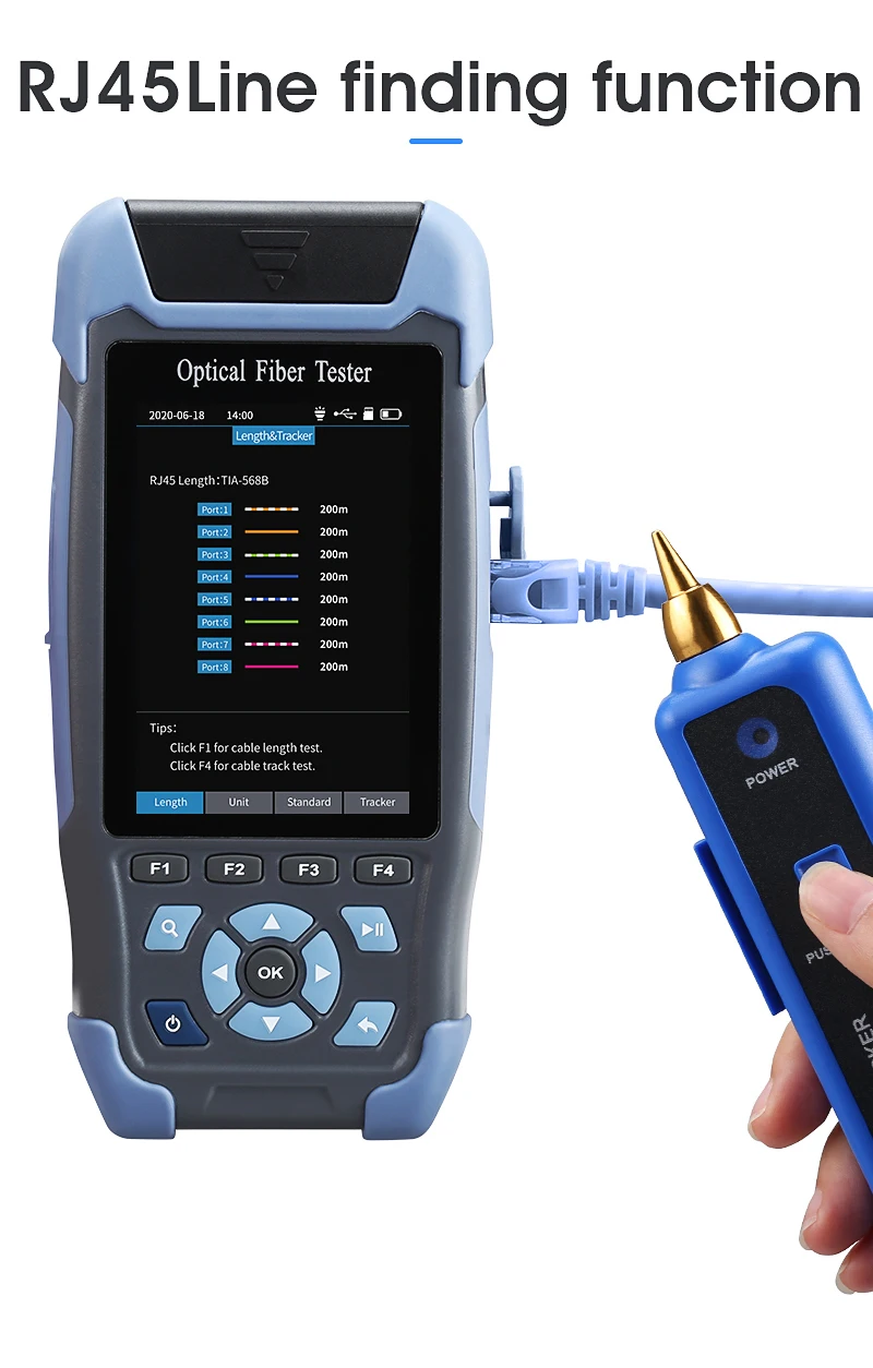 

OTDR Fiber Optic Reflectometer AUA900D with 9 Functions VFL OLS OPM Event Map 24dB for 64km