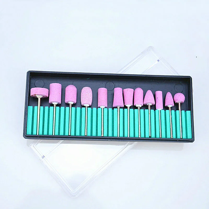 12Pcs Stainless Steel Ceramic Electric Machine Drill Bits File Nail Art Polishing Grinding Head Manicure Pedicure Tools Set Pro | Красота и