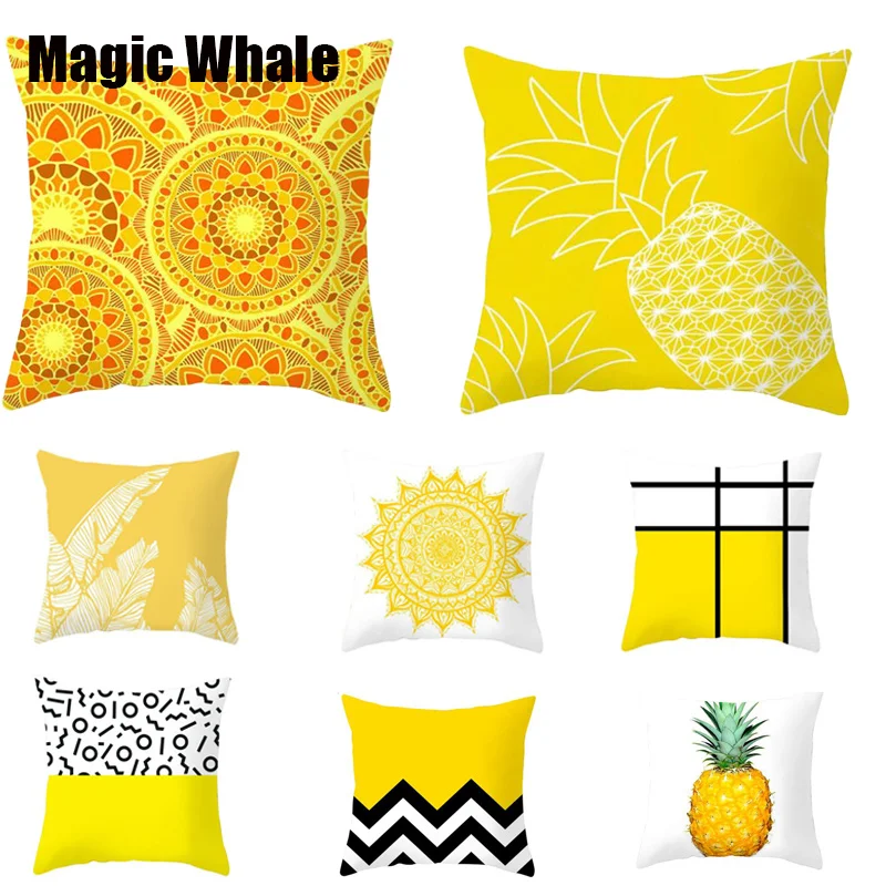 1 шт. лист ананаса геометрический желтый пледы Наволочки Чехол для дивана