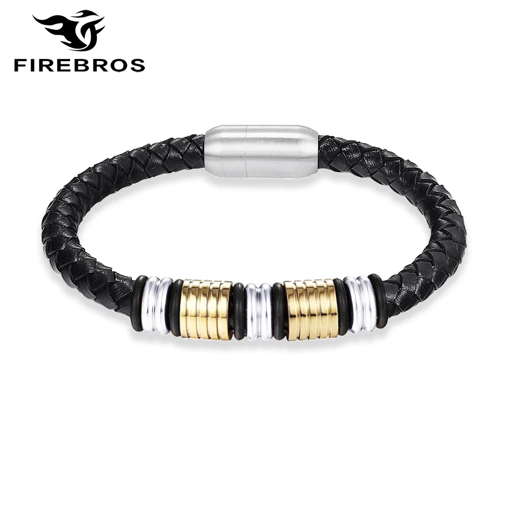 FIREBROS 2021 новые мужские ювелирные изделия подарок черный натуральный кожаный шнур