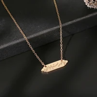 punk clavicle tag pendant necklace gold color arabic letters necklaces for women kpop charms minimalist jewelry neck accessories