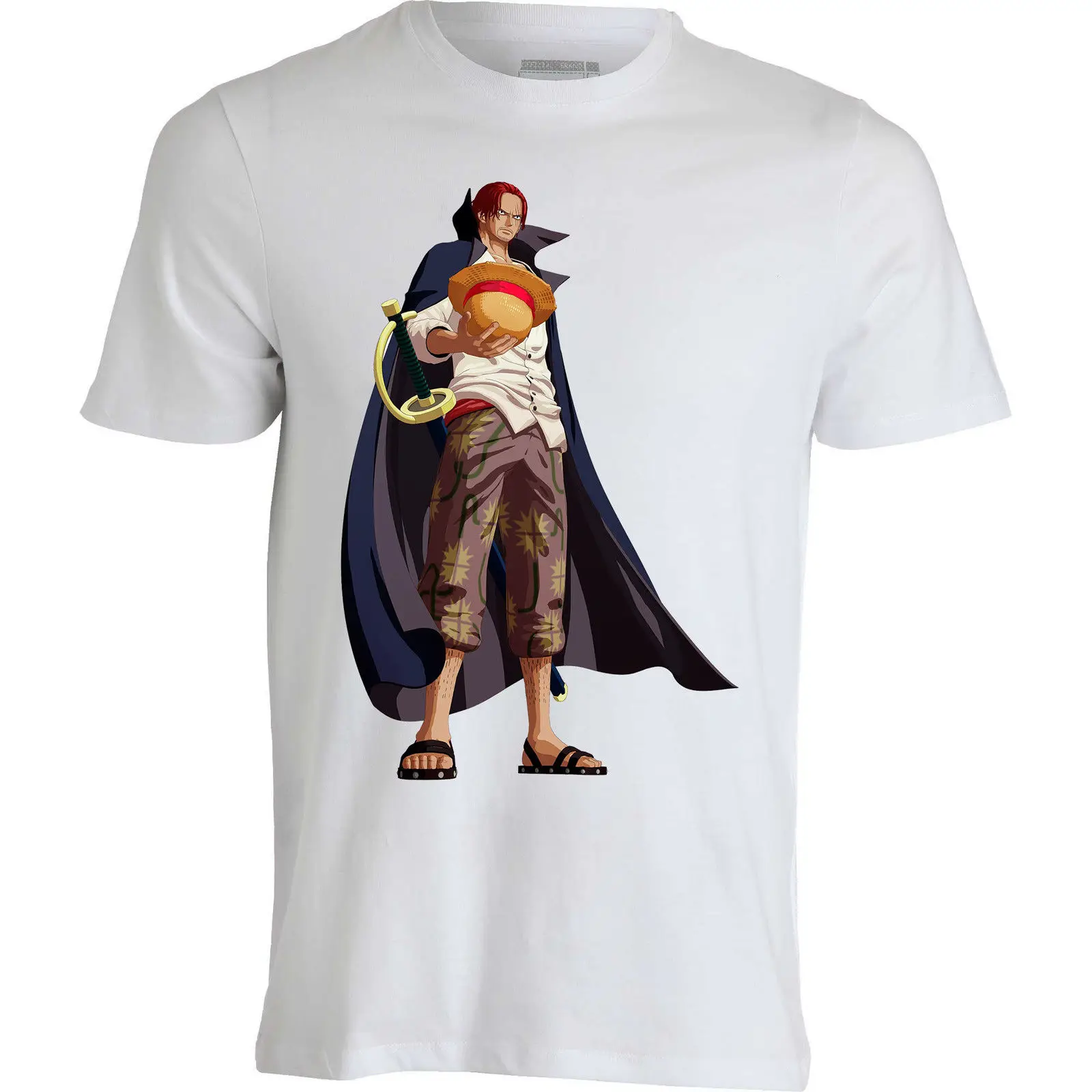Красные волосы Shanks one piece Younkou аниме Япония забавная мужская одежда Топ Футболка