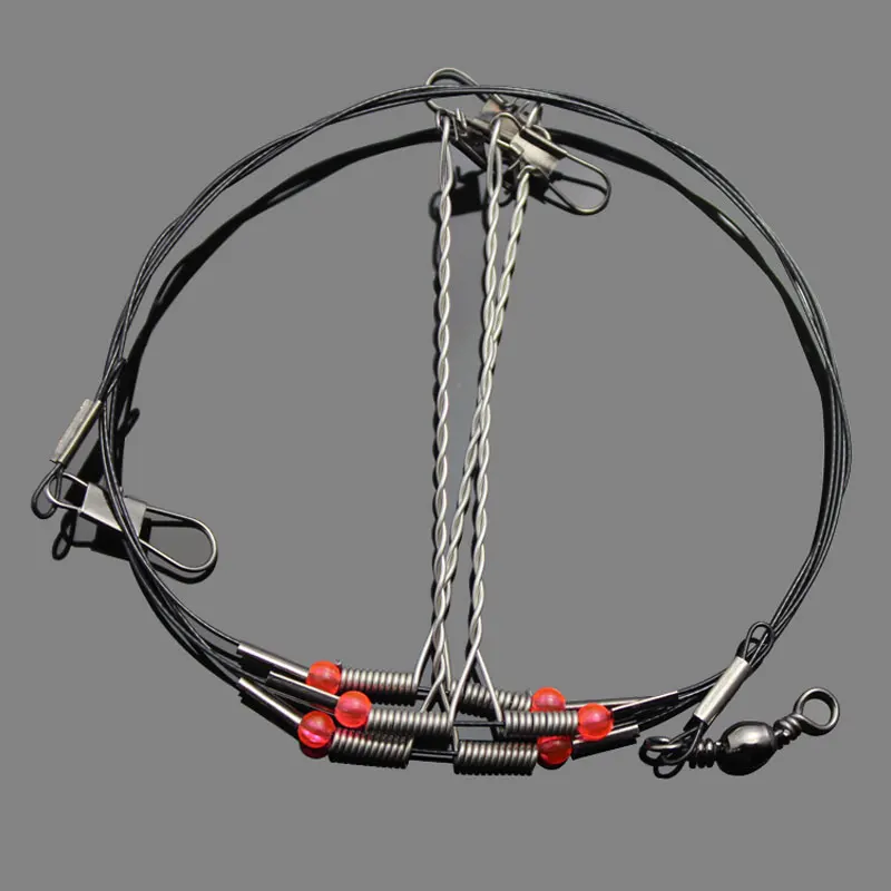 

4PCS Stainless Steel 3 Way Balance Sabiki Rig Sea Fishing Rigs size 93cm 0.6mm Into the sea water is not easy to rust