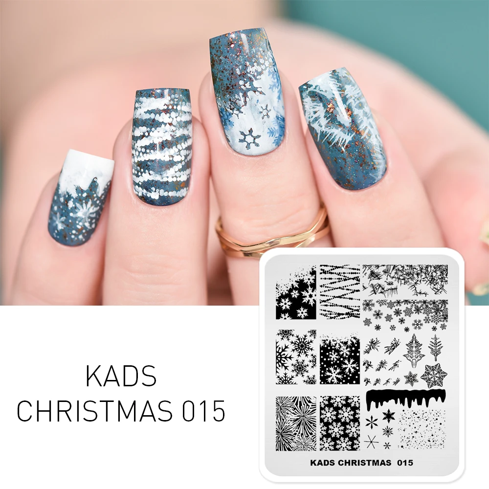 

KADS Nail Stamping Plates Christmas Series Stainless Steel Image Nail plates Nail Art Stamp Template Stencils stamp for nails