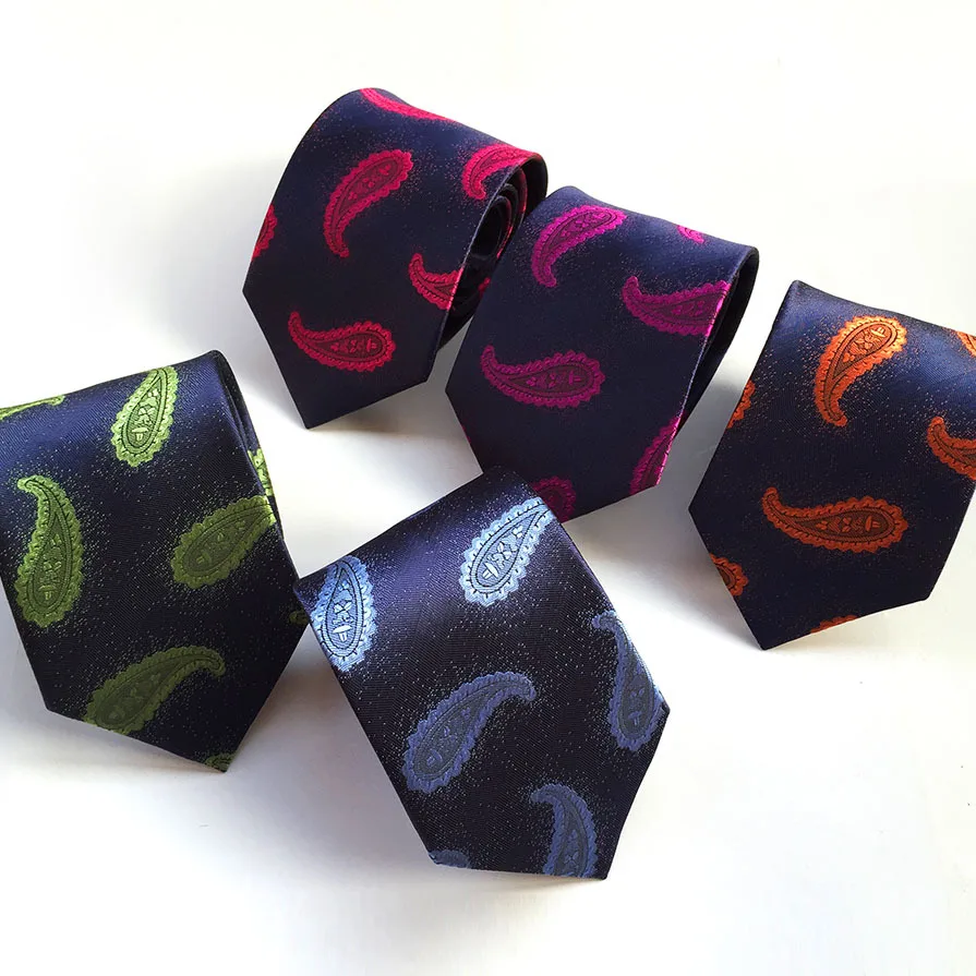 

Linbaiway 8cm Paisley Floral Neckties Formal Ties for Men Polyester Woven Necktie for Women Wedding Male Gravatas Custom Logo