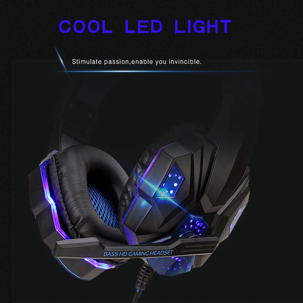 Наушник Проводные игровые Headphhone геймер стерео гарнитуры с С микрофоном светодиодные лампы для планшетного
