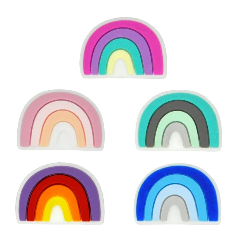 

20pcs Baby Silicone Beads Rainbow Teether Beads DIY Necklace Pacifier Chain Bead Baby Toys Accessories For Teeth BPA Free