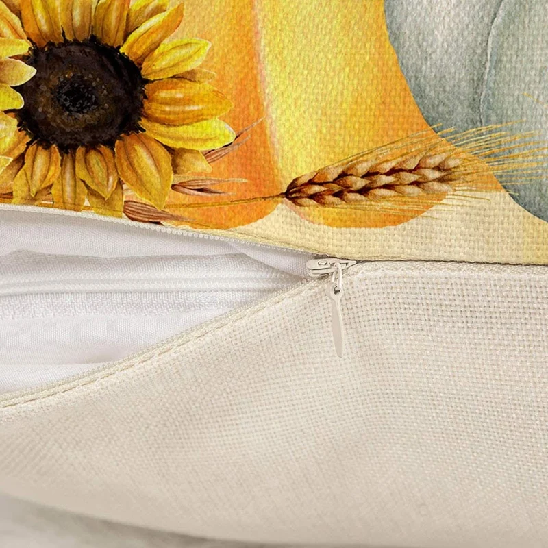 

Promotion! Fall Thanksgiving Saying Throw Pillow Covers Autumn Farmhouse Cushion Case for Sofa Couch 18 x 18 Inches Cotton Linen