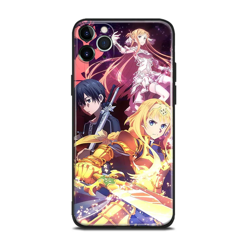 sword art online asuna kirito alice anime for iphone se 6 6s 7 8 plus x xr xs 11 pro max soft silicone phone case cover shell free global shipping