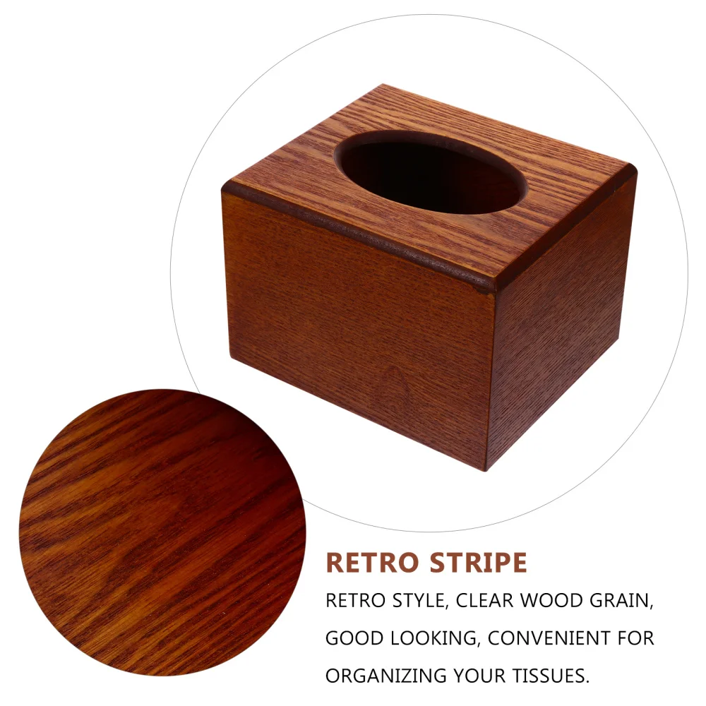 

1Pc Home Wooden Desktop Tissue Holder Practical Living Room Storage Box