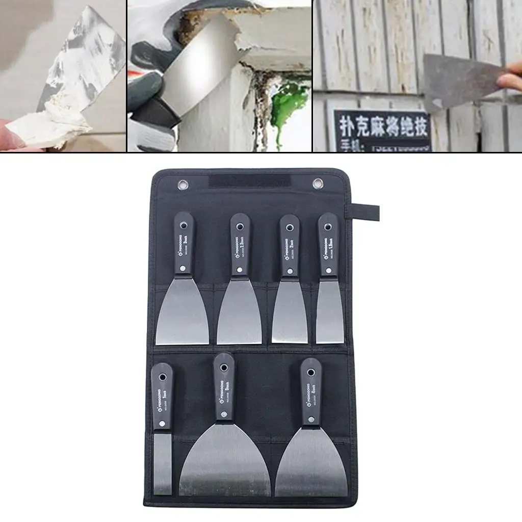 

Steel Putty Knives Set Scraper Tool Painters Tools Home Repair Tool Tool Bag for Decals Painting Baking Spackling Drywall