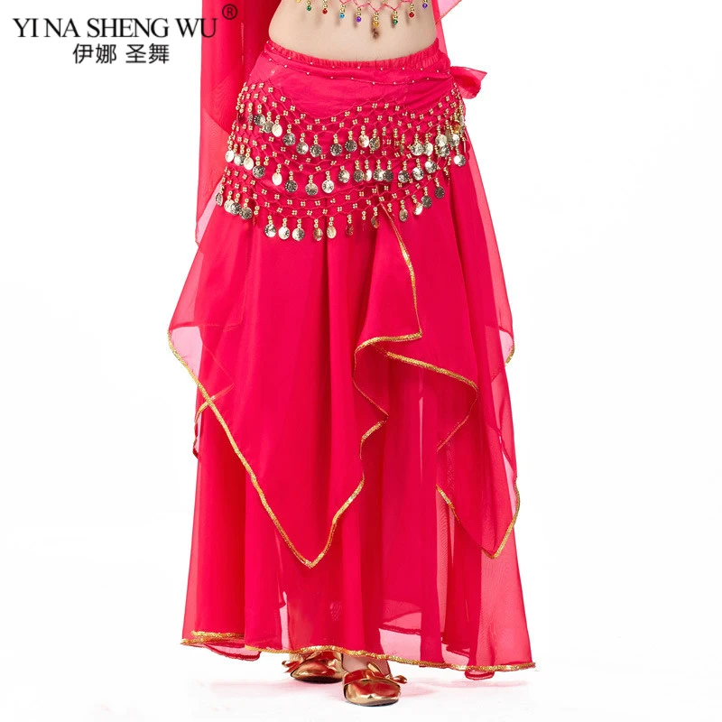 Belly Dance Skirt Professional Competition Sexy Chiffon For Women Costume Dancer 9 Color New | Тематическая одежда и